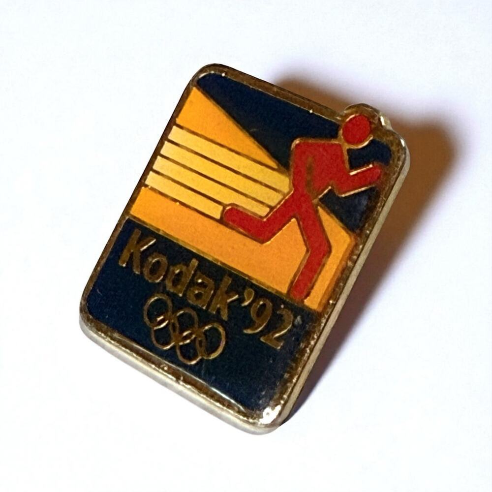 Vintage Eastman Kodak Lapel Pin 1992 Olympic Games Blue Yellow Red Enamel